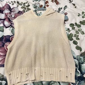 cream knit sweater vest